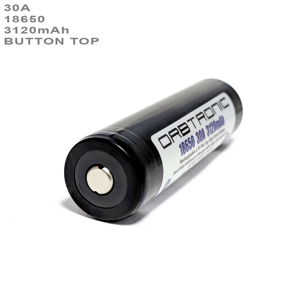 18650 3120mAh BUTTON Top Battery Rechargeable High Drain-High Discharge