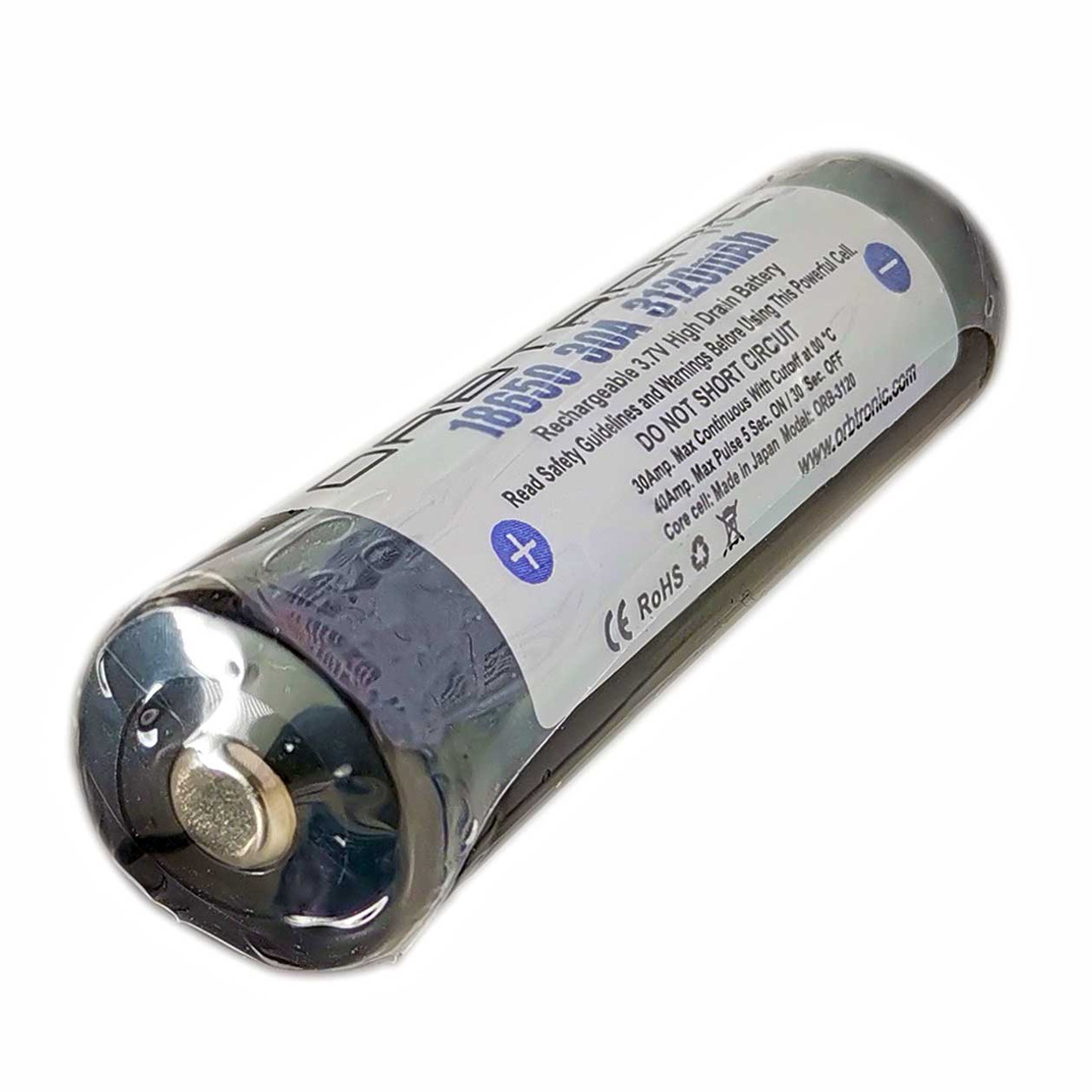 Orbtronic 18650 3120mAh Button Top (Rechargeable) Li-ion IMR Battery