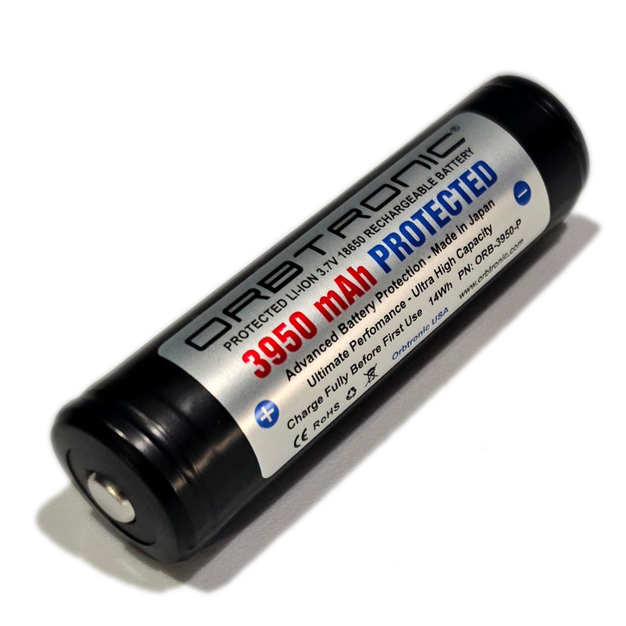 18650 Highest Capacity Battery 3950mAh Protected Orbtronic Button 18650 Highest Capacity Battery 3950mAh Protected Orbtronic Button