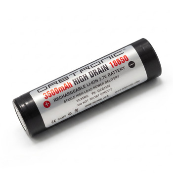 High Drain 3500mAh 18650 Flat Top Rechargeable Battery 3.7V Orbtronic 