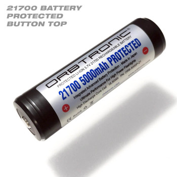 21700 BATTERY BUTTON TOP PROTECTED 5000mAh RECHARGEABLE ORBTRONIC 21700 BATTERY BUTTON TOP PROTECTED 5000mAh RECHARGEABLE ORBTRONIC
