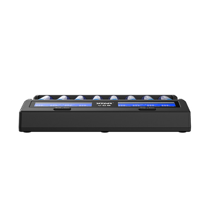 VC8 XTAR 8-Bay Battery Charger For: 21700, 18650, 26650, 16650, 14500, 16340, 18500, 18350 Li-ion AA, AAA Ni-Mh  USB C