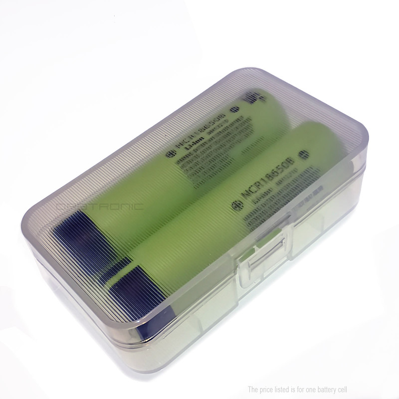 NCR18650B  Panasonic 18650 battery 3400mAh green flat top unprotected 3.7V li-ion - battery case
