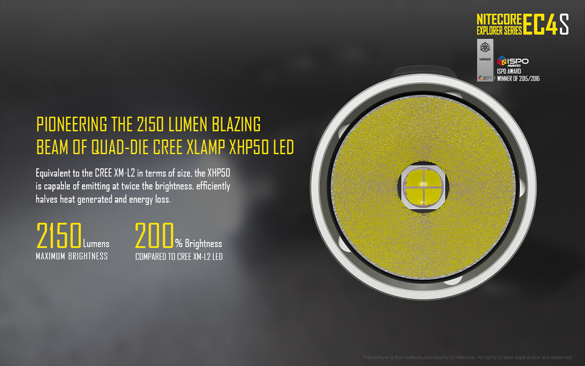 Nitecore EC4S Flashlight CREE XP50 2150 lm