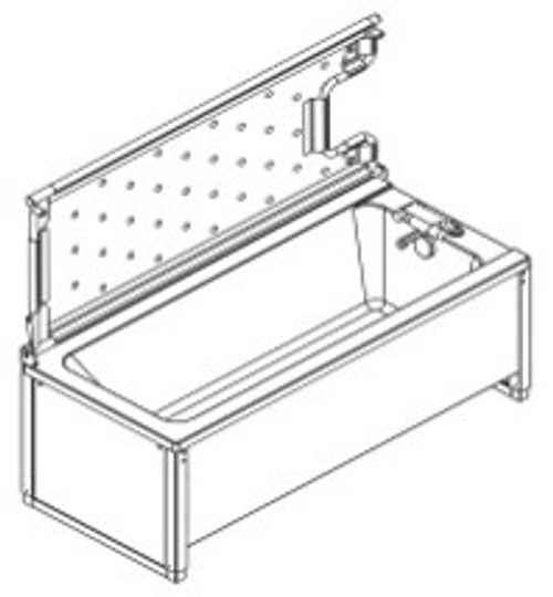 Ropox Shower bed only, 40-14226 tiltable for 1600mm bath - for mixer tap on RHS (price is only applicable if ordered with bath)