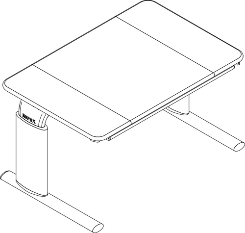 Ropox Vision table 20-60024-21, Type E, middle tilting & flat tops, 900 x 600mm, electric height adjustable table, H:2 600-900mm
