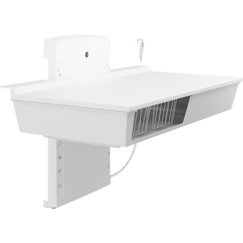 Pressalit Height adjustable changing table with 2 wire baskets R8663000, low start, wallhung, 1800mm