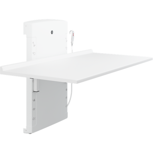 Pressalit Height adjustable folding changing table R8673000, low start, wallhung, 1800mm