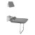 Pressalit VALUE IV R1622 folding shower seat with support leg, fixed height & R1661 back rest bundle SAB010