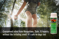 Guaranteed relief from Mosquitoes, Ticks, & insects
without the irritating smell. It’s safe on dogs too!
