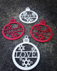 4 Pack Christmas Bulb Tree Ornaments 