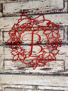 Christmas Wreath Letter Monogram