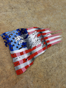 24" x 14" Bald Eagle Battle Worn Flag