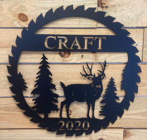 Saw Blade Deer Monogram