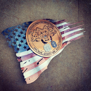 24" x 14" Patina WAMC Battle Worn flag 