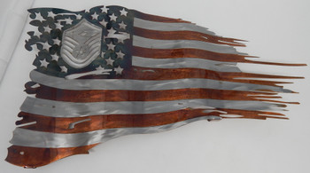 MSGT 24" x 14" Patina Battle Worn Flag