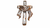 Cross with Draped American Flag Metal Wall Art - 20 in. Brushed