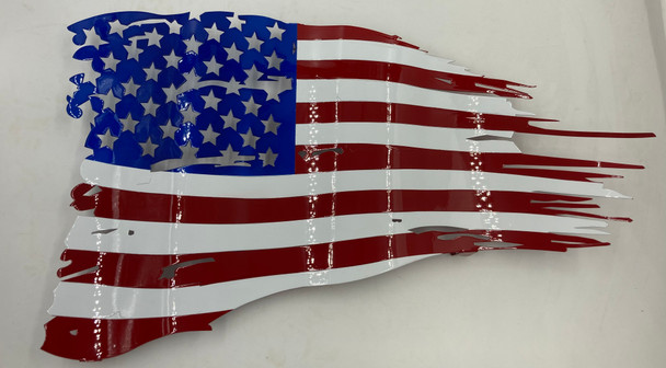 Battle Worn USA  Painted  46"X 27" Flag