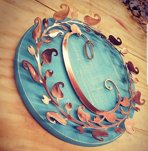 Rustic Letter Monogram with Wood Backing