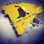 Gadsden 36" x 21" Battle Worn Flag (Painted)