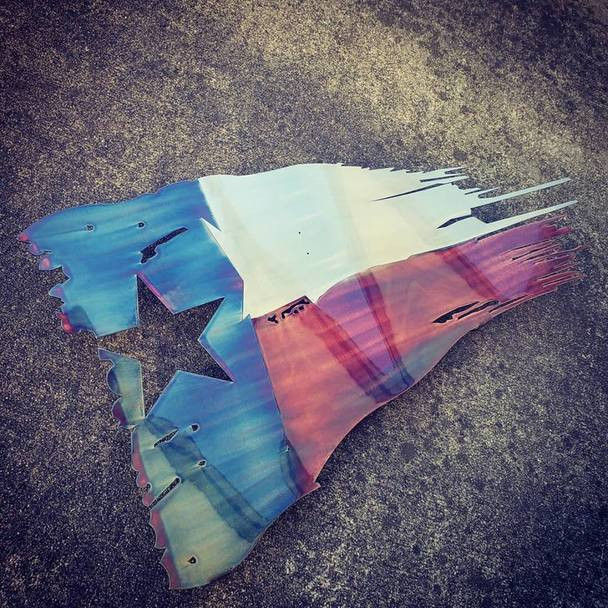 46" x 27" Patina Texas Battle Worn Flag