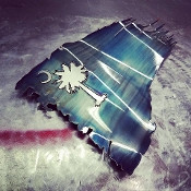 South Carolina Battle Worn Flag 24"x 14"