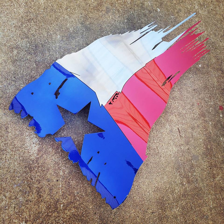 46" x 27" Painted Texas Battle Worn Flag 