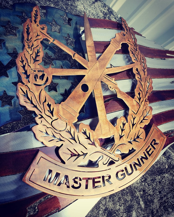 24"  x 14" Patina Master Gunner Battle Worn Flag 