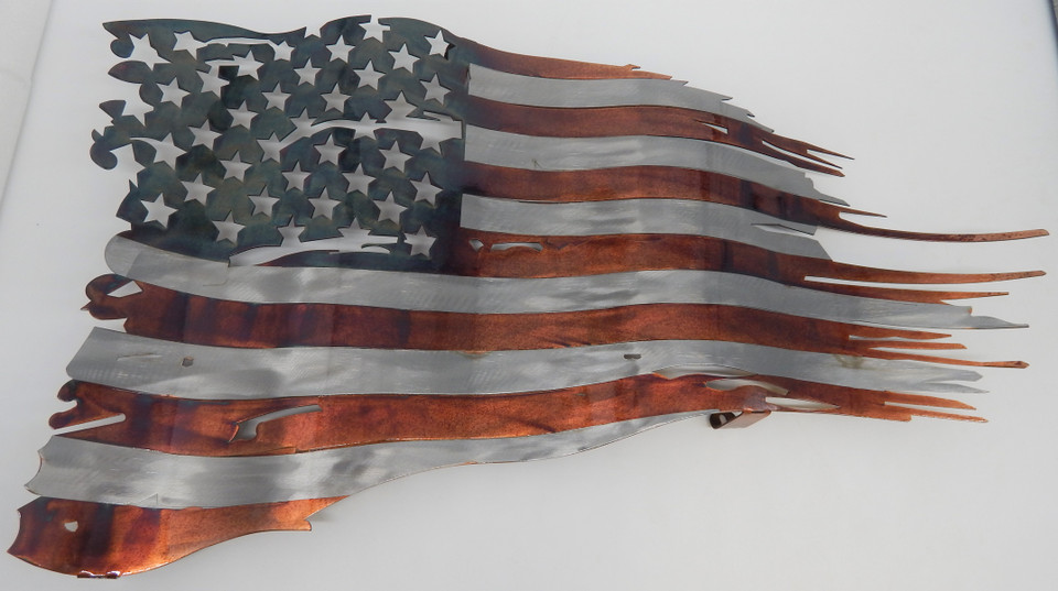 Patina Metal Worx battle worn American flag concept