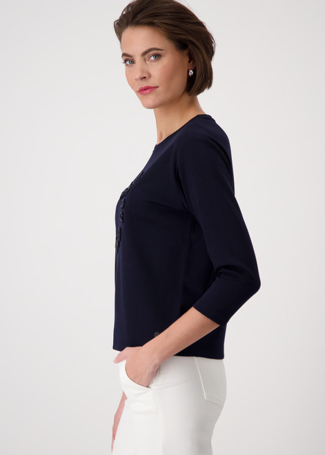 MONARI Blue Shirt With 3D Emblem | 409104