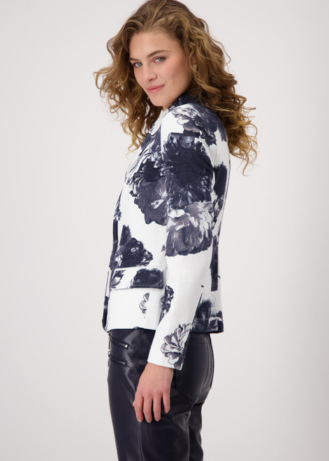 MONARI Blue Blazer With Floral Print | 409359