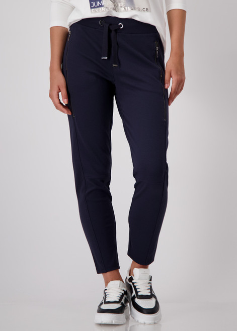 MONARI Dark Denim Pants With Zip Pockets