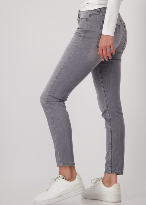 MONARI Chrome Jeans With Rhinestone Trim