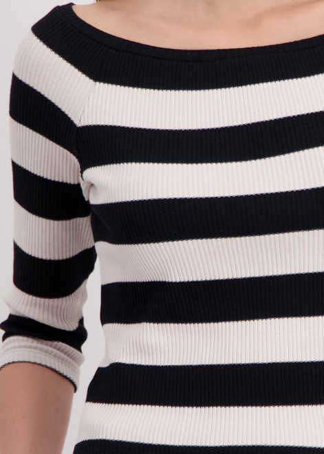 MONARI Black T-Shirt With Block Stripes | 408707