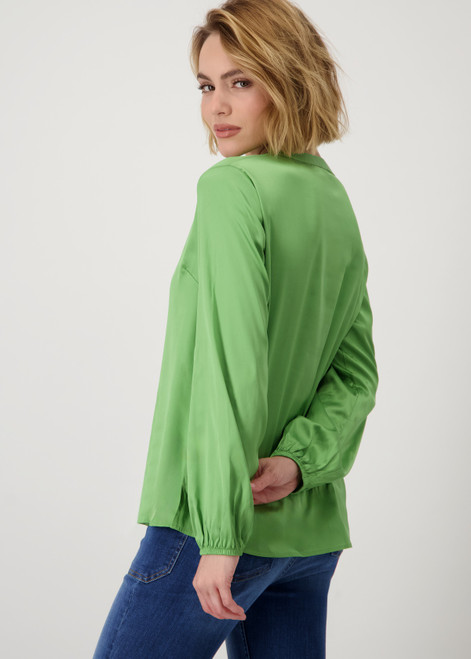 MONARI Green Satin Blouse | 409038