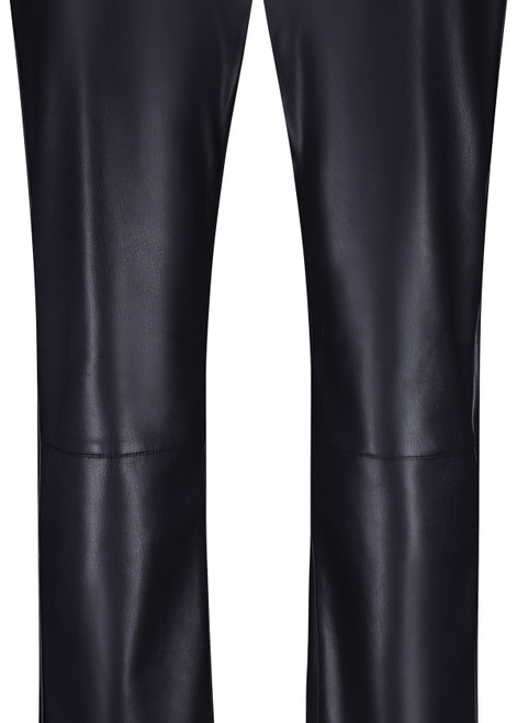 MONARI Blue Straight Cut Imitation Leather Trousers | 409040