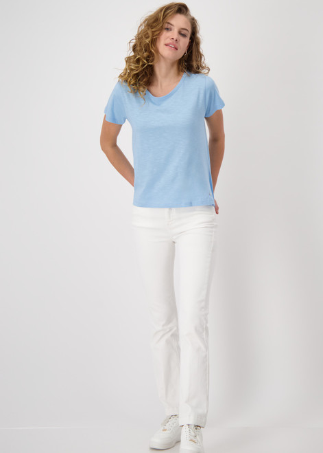 MONARI Blue Mottled Yarn T-Shirt | 409370