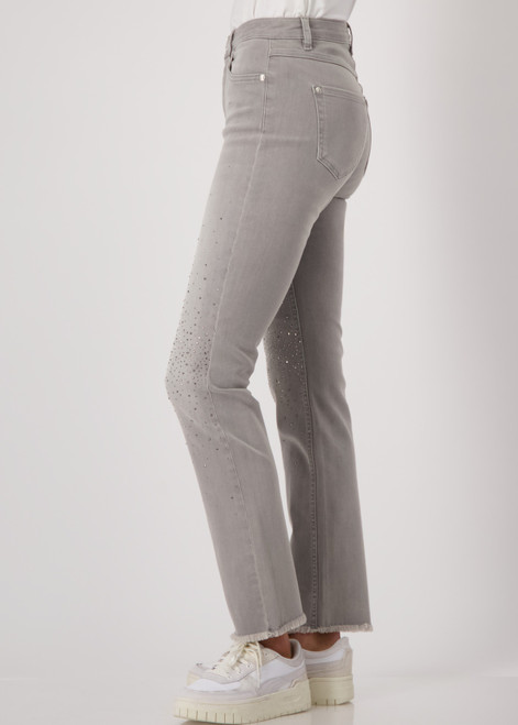 MONARI Gray Jeans With Rhinestones | 409426