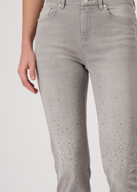 MONARI Gray Jeans With Rhinestones | 409426