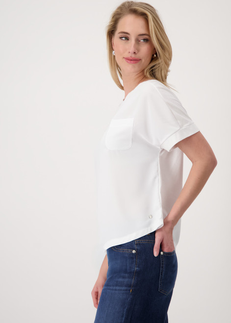 MONARI White Blouse Shirt With Chest Pocket | 409702