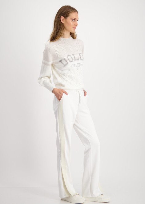 MONARI White Wide-Leg Trousers With Tape | 807716