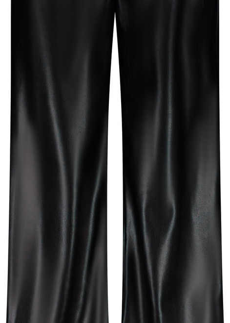 MONARI Black Imitation Leather Wide-Leg Trousers | 808257