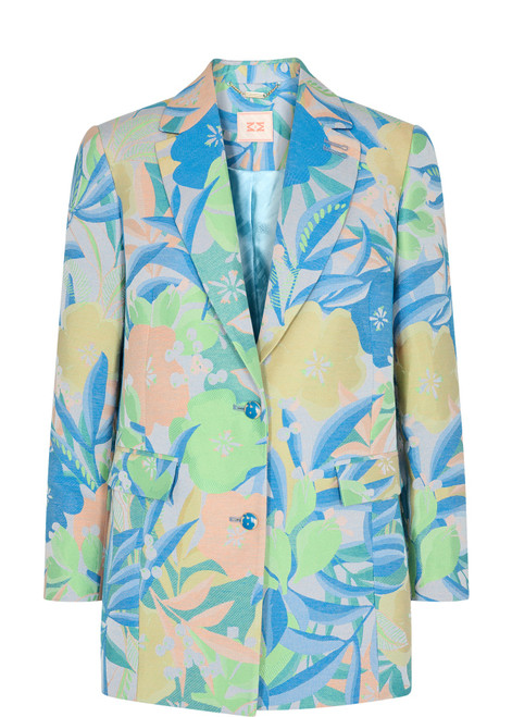 MOS MOSH Blue Aster Sp Kenal Botanic Jacquard Blazer | 150030