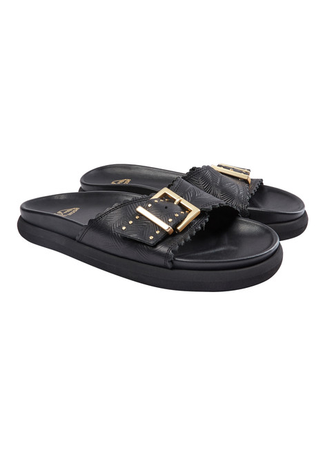 MOS MOSH Black Mm St. Tropez Leather Sandal | 153840