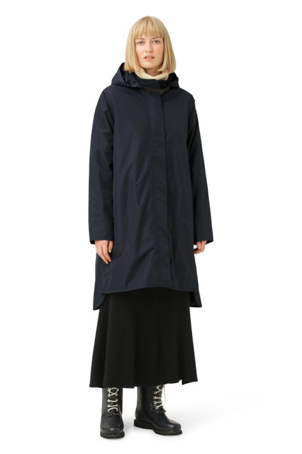 ILSE JACOBSEN 660-Dark Indigo Padded Raincoat | RAIN200