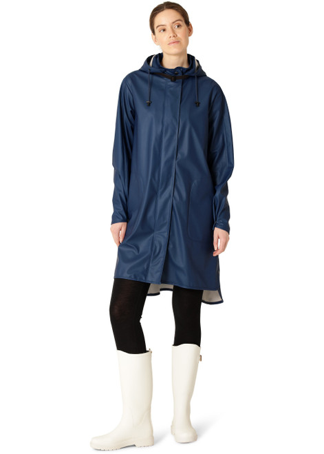 ILSE JACOBSEN 615-Estate Blue Light Detachable Hood Coat | RAIN71