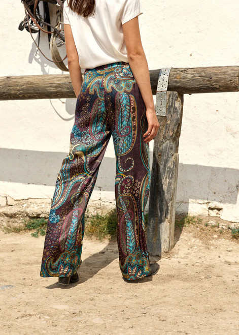 LAUREN VIDAL Lutetia Silk-Blend Straight Pants, No Pockets, Zip Fastening, Worn Slightly Loose.