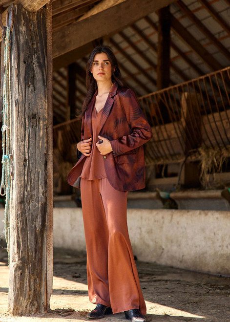 LAUREN VIDAL Sienna Flowing Trousers, Elasticated Waist, Lightweight Fabric.