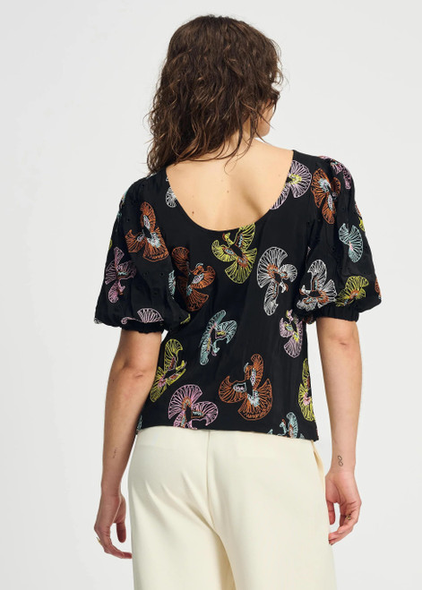 POM Black Top - Embroidery Sky Black | SP9136