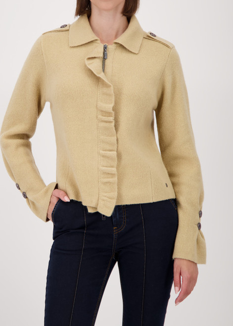 MONARI Brown Cardigan With Ruffles | 809004